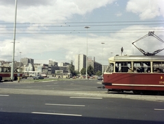 Poland, Warsaw, Aleje Jerozolimskie a plac Defilad (Felvonulás tér) és az ulica Marszalkowska felé nézve., 1979, Faragó György, tram, colorful, traffic, Fortepan #260872