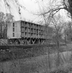 Magyarország, Gyula, Part utca 15., a Park Hotel építkezése., 1966, Faragó György, Fortepan #261019