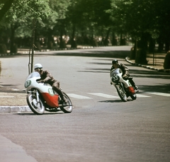 Magyarország, Népliget, Budapest X., az Országos Sportnapok keretében.megredezett Budapesti Honvéd nemzetközi gyorsasági motorversenye., 1966, Faragó György, Budapest, színes, Fortepan #261032