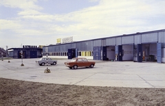 Magyarország, Komárom, Báthori István utca 1., AFIT Szervíz., 1973, Faragó György, Trabant 601, rendszám, AFIT-szervezet, Fiat 1300/1500, színes, Fortepan #261348