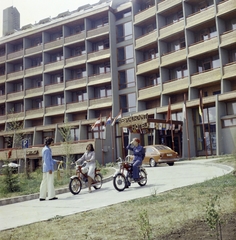 Hungary, Mátrafüred, Avar szálló., 1975, Faragó György, Riga-brand, Volkswagen-brand, colorful, Fortepan #261429