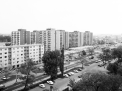 Hungary, Budapest XVII., a Pesti út a Fő tér (Rákoskeresztúr városközpont autóbusz-végállomás) és a Ferihegyi út felé nézve., 1982, Faragó György, Budapest, Fortepan #261495