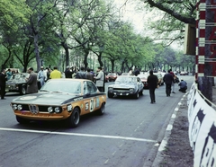 Magyarország, Népliget, Budapest X., túraautó EB futam rajtja., 1970, Faragó György, színes, autóverseny, rajtszám, Ford Capri, Budapest, Fortepan #261506