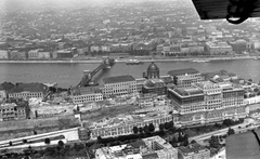 Magyarország, Budapest I., légifotó a Budavári Palotáról (korábban Királyi Palota)., 1963, MHSZ, légi felvétel, Hauszmann Alajos-terv, Duna, Budapest, függőhíd, William Tierney Clark-terv, Fortepan #26151