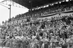 Magyarország, Budapest XIX., a Budapesti Honvéd SE pályája., 1958, Faragó György, stadion, Budapest, közönség, szurkoló, tömeg, Fortepan #261802