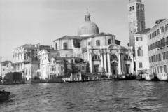 Olaszország, Velence, Canal Grande, szemben a San Geremia-templom., 1958, Faragó György, torony, kupola, épület, csatorna, Fortepan #261909