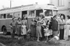 1961, Faragó György, actor, theater, bus, Fortepan #262005