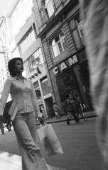 1975, Gyulai Gaál Krisztián, street view, bag, shop, woman, Fortepan #262737