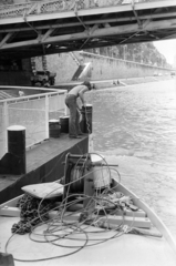 1975, Gyulai Gaál Krisztián, pier, ship, mooring bollard, Fortepan #262841