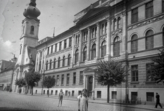 Romania,Transylvania, Cluj-Napoca, Magyar utca (Bulevardul 21. Decembrie 1989). Unitárius templom és kollégium., 1932, Vincent Till Baumgartner, public building, Fortepan #262955