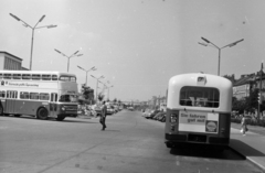 Ausztria, Bécs, Südtiroler Platz., 1962, Szűcs Attila, emeletes autóbusz, Fortepan #263185