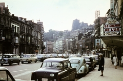 Belgium, Liège, Boulevard de la Sauvenière, távolban a Publémont dombon a Basilique Saint-Martin látható., 1963, dr. Lehel Csaba és Jenő, colorful, Fortepan #263209