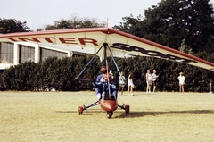 Hungary, Dunakeszi, repülőtér., 1977, Lorkó Fanni, colorful, hang-glider, flying, Fortepan #263259