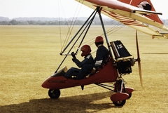 Hungary, Dunakeszi, repülőtér., 1977, Lorkó Fanni, colorful, hang-glider, flying, Fortepan #263261