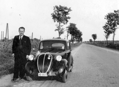 Fiat Topolino személygépkocsi., 1938, Fortepan, Fiat-márka, olasz gyártmány, országút, Fiat 500 Topolino, rendszám, Fortepan #26395