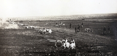 Czech Republik, éleslövészet., 1906, Zichy kúria, Zala, cannon, ordnance, artillery, manoeuvre, soldier, Fortepan #263958