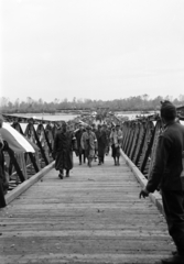 Magyarország, a magyar csapatok szlovákiai bevonulására készített Medve felé vezető pontonhíd a Dunán., 1938, Nagy István, Nagy József, Duna, bevonulás, pontonhíd, Fortepan #264159