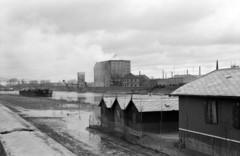 Hungary, Győr, az 1940. áprilisában leégett gabonaraktár a Mosoni-Duna partján., 1941, Nagy István, Fortepan #264425