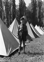 Hungary, Győr, Kiskút, cserkésztábor., 1941, Nagy István, scouting, portrait, Fortepan #264440