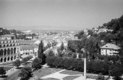 Románia,Erdély, Brassó, kilátás a Hosszú utca (Strada Lungă) felé, balra a Katonai Kör / Hadsereg Háza (Cercul Militar / Casa Armatei), jobbra a Parcul Nicolae Titulescu., 1940, Horváth József, Fortepan #265356