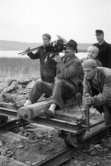 1961, Horváth József, filming, movie camera, beret, Fortepan #265712