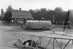 Magyarország, Mátraháza, autóbusz-állomás., 1960, UVATERV, autóbusz, magyar gyártmány, Ikarus-márka, buszmegálló, Ikarus 620/630, autóbuszállomás, Fortepan #2658