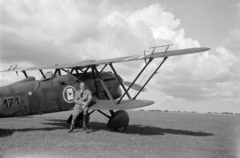 Magyarország, Kecskemét, repülőtér, az I/II. repülőosztály Fiat CR.32 típusú repülőgépe. A pilóta Pettendy János hadnagy., 1939, Horváth József, repülőgép, Fiat CR-32, MKHL, pilóta, Fortepan #265992