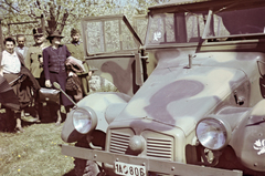 1941, Ábrahám Katalin és László, Krupp-brand, colorful, number plate, camouflage pattern, Fortepan #266539