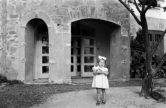 1955, Ábrahám Katalin és László, portrait, ribbon, girl, ball, Fortepan #266542