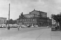 Germany, Dresden, Theaterplatz és az Operaház (Semperoper). Balra a Zwinger., 1961, Ábrahám Katalin és László, GDR, Fortepan #266671