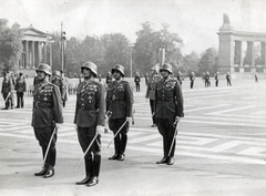 1938, Mihályi Balázs, Hungarian soldier, helmet, guard of honour, sword, Fortepan #266764