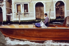 Italy, Venice, Canal Grande, háttérben a Palazzo Bernardo., 1974, Vimola Károly, colorful, Fortepan #267001