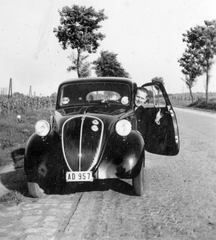 Fiat Topolino személygépkocsi., 1939, Fortepan, Fiat-márka, olasz gyártmány, sofőr, automobil, Fiat 500 Topolino, rendszám, Fortepan #26710