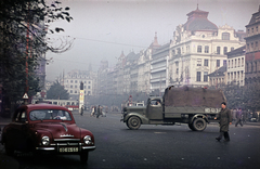 Csehország, Prága, Vencel tér (Václavské námestí) az ulica Štěpánská felöl., 1956, Ladinek Viktor, Csehszlovákia, Skoda 1201, Praga RN/RD, Fortepan #267215