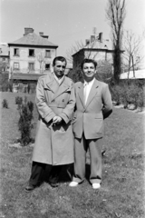 1959, Bolvári László, trench coat, men, Fortepan #267794