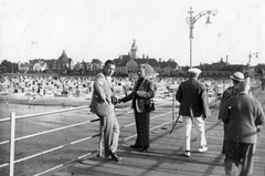 Lengyelország, Świnoujście, a kép készítésének idején Németország, Swinemünde üdülőhely látképe., 1938, Fortepan, strand, Fortepan #26782