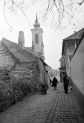 Magyarország, Szentendre, Alkotmány utca, szemben a Fő (Marx) tér és a Dumtsa Jenő utca, balra a Blagovesztenszka görögkeleti templom., 1972, Dorics István, Fortepan #267872