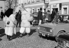 Hungary, Mohács, Szent Mihály tér 5., Halászcsárda. A felvétel a busójárás idején készült., 1975, Dorics István, number plate, Fortepan #268013