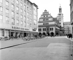 Németország, Lipcse, Katharinenstraße, szemben a Régi Városháza., 1970, Gárdos Katalin, utcakép, NDK, Fortepan #268105