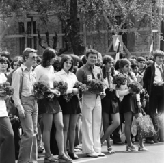 Hungary, Vác, Schuszter Konstantin (Konstantin) tér, a felvétel a fasizmus feletti győzelem 30. évfordulójának tiszteletére rendezett nagygyűlésen készült, 1975. május 11-én., 1975, Gárdos Katalin, Fortepan #268283