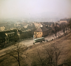 Magyarország, Budapest I., kilátás a Fehérvári rondelláról a Krisztinaváros felé, előtérben a Palota út és a Tábor utca találkozása., 1966, Gárdos Katalin, Budapest, színes, Fortepan #268354