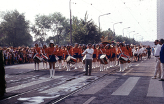 Hungary, Debrecen, Petőfi tér, Virágkarnevál., 1974, Hajdu Richárd, flower parade, majorette, Fortepan #268590