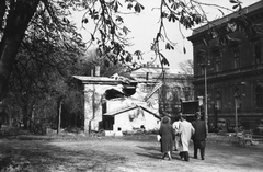 Magyarország, Budapest VIII., Múzeumkert Pollack Mihály tér felőli része., 1956, Juricza Tibor, háborús kár, forradalom, Budapest, Fortepan #26882