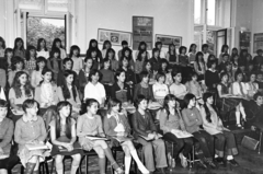 Hungary, Budapest VIII., a Somogyi Béla utcai ének-zenei általános iskola próbaterme, a Magyar Rádió Gyermekkórusa., 1979, Kanyó Béla, Budapest, kids, singing, Fortepan #268836