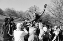 Magyarország, Tabán, Budapest I., a felvétel a Krisztina körút és a Kereszt utca sarkánál lévő sportpálya (dühöngő) közelében készült., 1987, Kanyó Béla, Budapest, Fortepan #268903