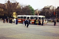 Slovakia, Bratislava, Hviezdoslavovo námestie., 1975, Kanyó Béla, bus, colorful, Fortepan #269011