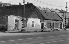 Hungary, Budapest III., Bécsi út, a későbbi Puskás Öcsi térnél, balra a Dereglye utca torkolata, háttérben a Lajos utca melleti épületek láthatók., 1980, Kanyó Béla, Budapest, house, ruins, Fortepan #269073