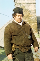 Hungary, Budapest VII., a Fővárosi Kéményseprő Vállalat VII. kerületi kirendeltségének kéményseprője., 1983, Kanyó Béla, portrait, chimney sweeper, Budapest, Fortepan #269126