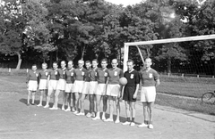 Magyarország, Kőszeg, városi sportpálya, MÁV Nevelőintézet nevelőinek és dolgozóinak labdarúgó csapata., 1958, Baráth Endre, futballcsapat, Fortepan #26917