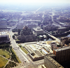 Germany, Berlin, Kelet-Berlin, kilátás a TV toronyból a Múzeum-sziget felé, középen a Berlini dóm., 1975, Ladinek Viktor, GDR, East-Berlin, colorful, Fortepan #269719